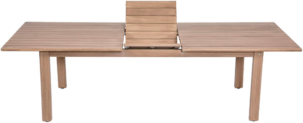 Meridian Furniture Newport Extendable Solid Acacia Outdoor Dining Table Thermowood Slatted Patio Design 396-DT
