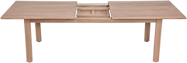 Meridian Furniture Newport Extendable Solid Acacia Outdoor Dining Table Thermowood Slatted Patio Design 396-DT