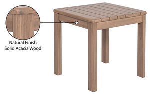Meridian Furniture Newport Solid Acacia Slatted Outdoor Side Table with Thermowood Moisture Protection 396-ET