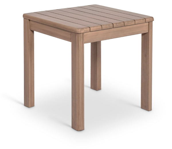 Meridian Furniture Newport Solid Acacia Slatted Outdoor Side Table with Thermowood Moisture Protection 396-ET