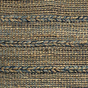 Homeroots 5' X 7' Tan And Blue Hand Woven Area Rug  Jute 396005