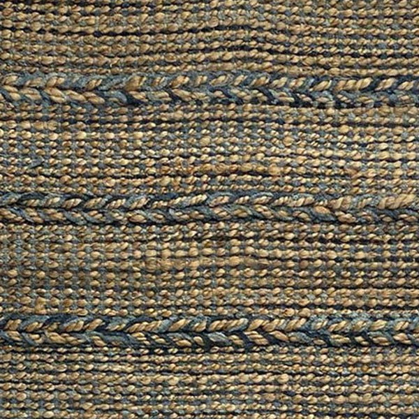 Homeroots 5' X 7' Tan And Blue Hand Woven Area Rug  Jute 396005