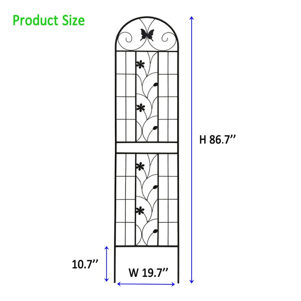 English Elm 4 Pack Powder-coated Metal Garden Trellis Panels Rustproof Climbing Plant Support Outdoor W1586P268028