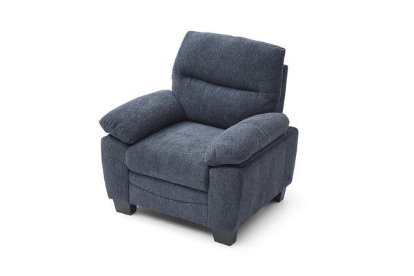 English Elm Summerton Plush Chenille Accent Chair with Removable Back, Coil Spring Seat and Padded Arms Blue 31 L x 36 W x 15 H B078P349521