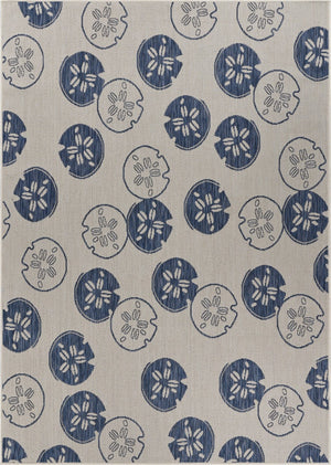 HomeRoots 8' Blue and Gray Area Rug - Versatile Indoor Outdoor Design for Patios, Kitchens, and Family Rooms 8' X 10' 396112
