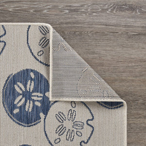 HomeRoots 8' Blue and Gray Area Rug - Versatile Indoor Outdoor Design for Patios, Kitchens, and Family Rooms 8' X 10' 396112