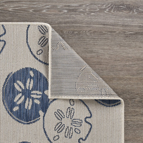 HomeRoots 8' Blue and Gray Area Rug - Versatile Indoor Outdoor Design for Patios, Kitchens, and Family Rooms 8' X 10' 396112