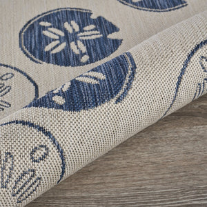 HomeRoots 8' Blue and Gray Area Rug - Versatile Indoor Outdoor Design for Patios, Kitchens, and Family Rooms 8' X 10' 396112