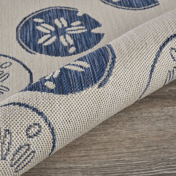 HomeRoots 8' Blue and Gray Area Rug - Versatile Indoor Outdoor Design for Patios, Kitchens, and Family Rooms 8' X 10' 396112