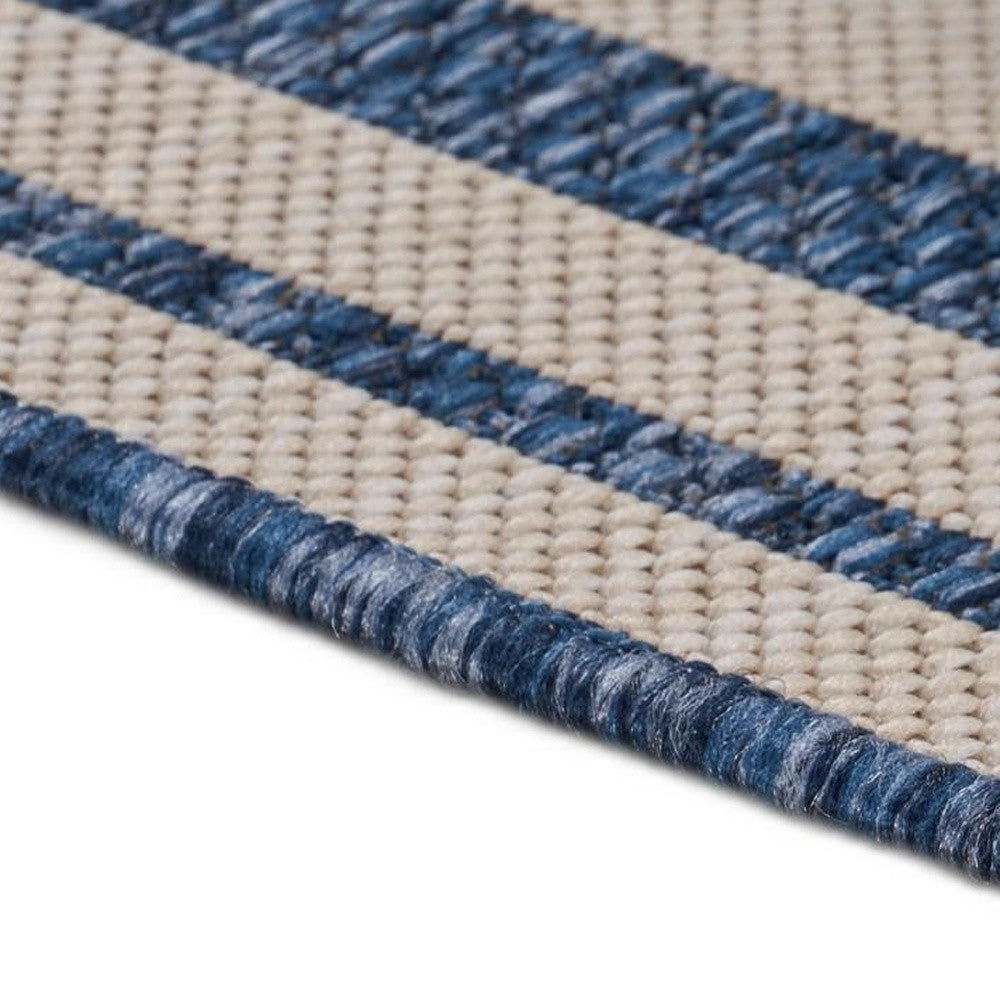 Homeroots 5' X 7' Blue And Gray Indoor Outdoor Area Rug  Polypropylene 396115
