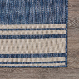 Homeroots 5' X 7' Blue And Gray Indoor Outdoor Area Rug  Polypropylene 396115