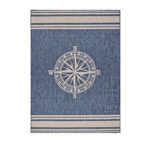 HomeRoots 8' Blue and Gray Indoor Outdoor Area Rug - Durable, Stylish, Machine-Made for High Traffic Spaces 8' X 10' 396116