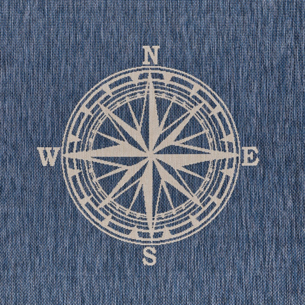 Homeroots 8' X 10' Blue And Gray Indoor Outdoor Area Rug  Polypropylene 396116