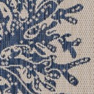 Homeroots 5' X 7' Beige And Blue Coral Stain Resistant Indoor Outdoor Area Rug  Polypropylene And Polyester Blend 396120