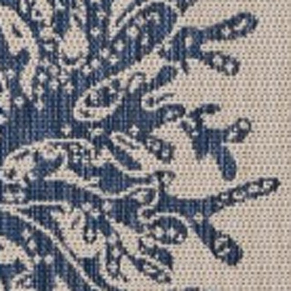 Homeroots 5' X 7' Beige And Blue Coral Stain Resistant Indoor Outdoor Area Rug  Polypropylene And Polyester Blend 396120