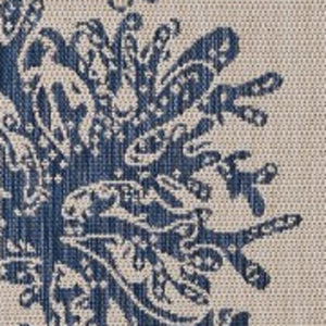 Homeroots 5' X 7' Beige And Blue Coral Stain Resistant Indoor Outdoor Area Rug  Polypropylene And Polyester Blend 396120