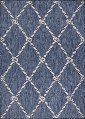 HomeRoots 8' Stylish Blue and Gray Area Rug for Indoor and Outdoor Spaces – Durable, Low-Maintenance Comfort 8' X 10' Rectangle 396126