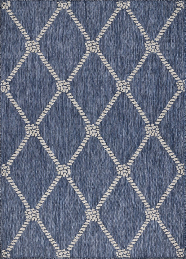 HomeRoots 8' Stylish Blue and Gray Area Rug for Indoor and Outdoor Spaces – Durable, Low-Maintenance Comfort 8' X 10' Rectangle 396126