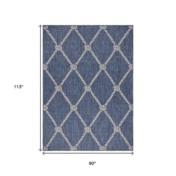 HomeRoots 8' Stylish Blue and Gray Area Rug for Indoor and Outdoor Spaces – Durable, Low-Maintenance Comfort 8' X 10' Rectangle 396126