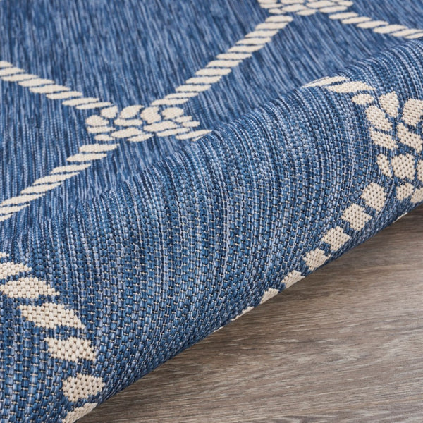 HomeRoots 8' Stylish Blue and Gray Area Rug for Indoor and Outdoor Spaces – Durable, Low-Maintenance Comfort 8' X 10' Rectangle 396126