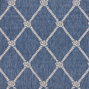HomeRoots 8' Stylish Blue and Gray Area Rug for Indoor and Outdoor Spaces – Durable, Low-Maintenance Comfort 8' Round Round 396127