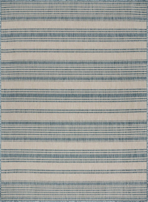 HomeRoots 8' Blue and Gray Indoor/Outdoor Area Rug – Durable, Elegant, Easy-Care, Perfect for Any Space! 396132