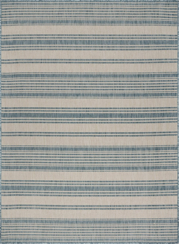 HomeRoots 8' Blue and Gray Indoor/Outdoor Area Rug – Durable, Elegant, Easy-Care, Perfect for Any Space! 396132
