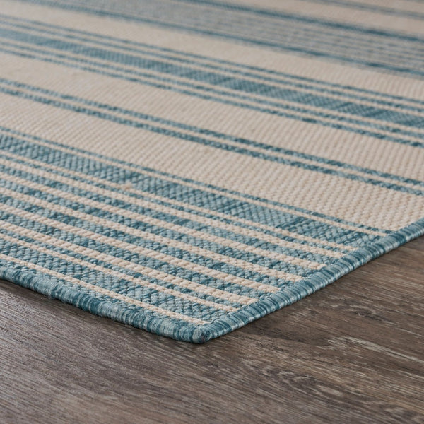 HomeRoots 8' Blue and Gray Indoor/Outdoor Area Rug – Durable, Elegant, Easy-Care, Perfect for Any Space! 396132