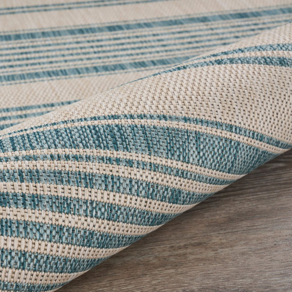 HomeRoots 8' Blue and Gray Indoor/Outdoor Area Rug – Durable, Elegant, Easy-Care, Perfect for Any Space! 396132