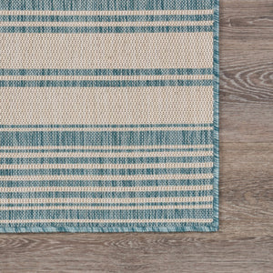 HomeRoots 8' Blue and Gray Indoor/Outdoor Area Rug – Durable, Elegant, Easy-Care, Perfect for Any Space! 396132