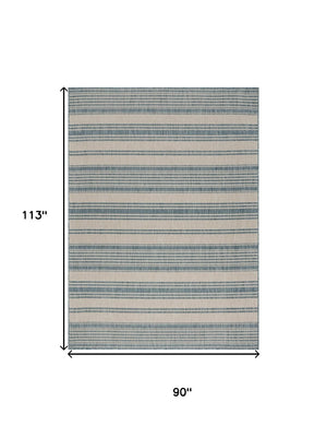 HomeRoots 8' Blue and Gray Indoor/Outdoor Area Rug – Durable, Elegant, Easy-Care, Perfect for Any Space! 396132