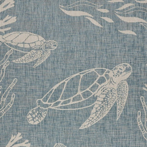 HomeRoots 8' Blue and Gray Indoor Outdoor Area Rug - Durable, Stylish, and Easy to Maintain for Any Space 8' x 10' 396136