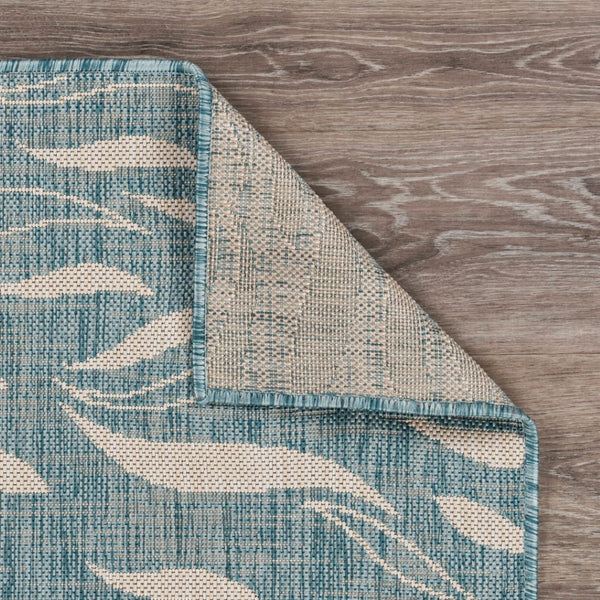 HomeRoots 8' Blue and Gray Indoor Outdoor Area Rug - Durable, Stylish, and Easy to Maintain for Any Space 8' x 10' 396136