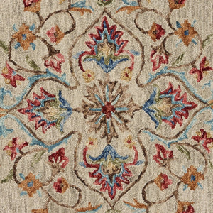 HomeRoots 6' Beige Hand-Tufted Wool Area Rug - Plush, Elegant Design for Living Room & Bedroom Decor 6' Round 396159
