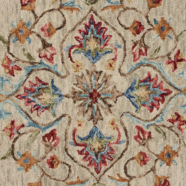 HomeRoots 6' Beige Hand-Tufted Wool Area Rug - Plush, Elegant Design for Living Room & Bedroom Decor 6' Round 396159