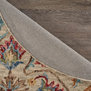 HomeRoots 6' Beige Hand-Tufted Wool Area Rug - Plush, Elegant Design for Living Room & Bedroom Decor 6' Round 396159