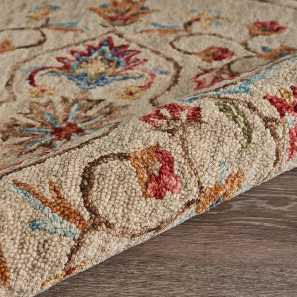 HomeRoots 6' Beige Hand-Tufted Wool Area Rug - Plush, Elegant Design for Living Room & Bedroom Decor 6' Round 396159