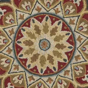 HomeRoots 6' Hand-Tufted Red Wool Rug for Timeless Style, Warmth, and Versatile Comfort in Any Room 6' Round 396161