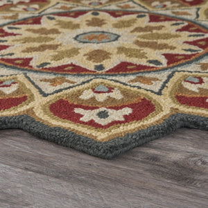 HomeRoots 6' Hand-Tufted Red Wool Rug for Timeless Style, Warmth, and Versatile Comfort in Any Room 6' Round 396161
