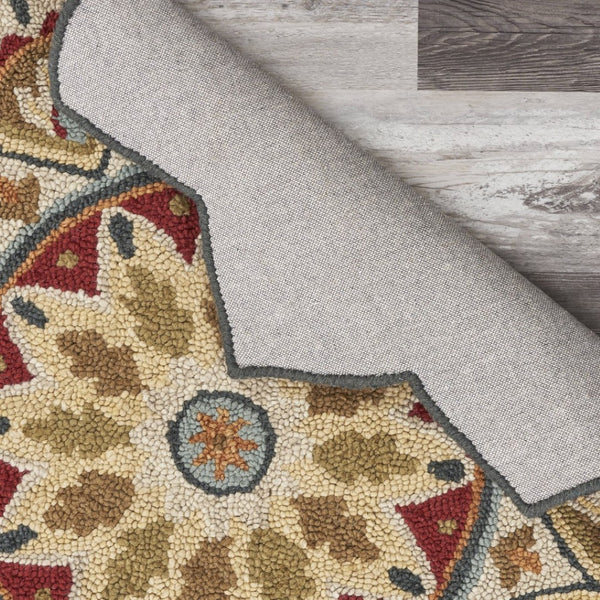 HomeRoots 6' Hand-Tufted Red Wool Rug for Timeless Style, Warmth, and Versatile Comfort in Any Room 6' Round 396161