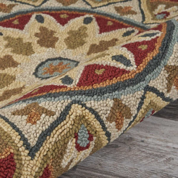 HomeRoots 6' Hand-Tufted Red Wool Rug for Timeless Style, Warmth, and Versatile Comfort in Any Room 6' Round 396161