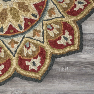 HomeRoots 6' Hand-Tufted Red Wool Rug for Timeless Style, Warmth, and Versatile Comfort in Any Room 6' Round 396161