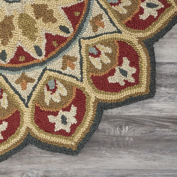 HomeRoots 6' Hand-Tufted Red Wool Rug for Timeless Style, Warmth, and Versatile Comfort in Any Room 6' Round 396161