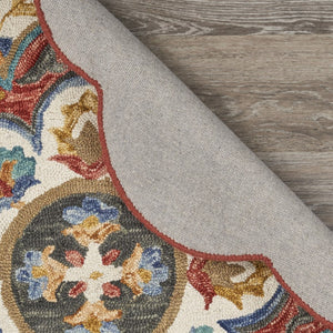 HomeRoots 6' Red Wool Hand Hooked Rug – Artisan Crafted, Timeless Warmth for Modern & Traditional Spaces 6' Round 396169