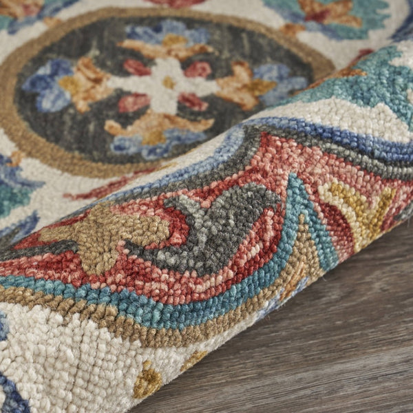 HomeRoots 6' Red Wool Hand Hooked Rug – Artisan Crafted, Timeless Warmth for Modern & Traditional Spaces 6' Round 396169