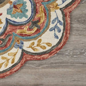 HomeRoots 6' Red Wool Hand Hooked Rug – Artisan Crafted, Timeless Warmth for Modern & Traditional Spaces 6' Round 396169
