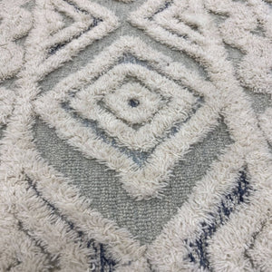 HomeRoots 6' Modern Geometric Area Rug in Cream and Sage – Handcrafted Wool for Comfort and Style 6' Round 396185