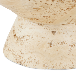 Lubo Travertine Bowl – Elegant Tan Centerpiece with Unique Swirling Design for Modern Decor