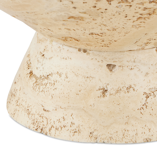 Lubo Travertine Bowl – Elegant Tan Centerpiece with Unique Swirling Design for Modern Decor
