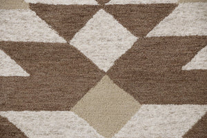 Homeroots 6' Brown And Ivory Round Wool Hand Tufted Area Rug  Wool 396187